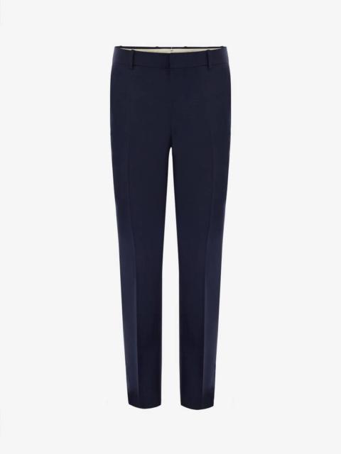 Wool Mohair Pants in Navy