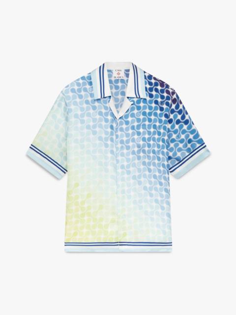 Gradient Tennis Tile Short Sleeve Silk Shirt