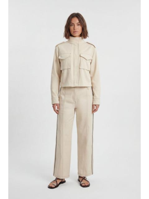 Tailored Military Cotton Striped Jacket