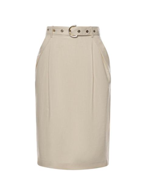belted midi skirt