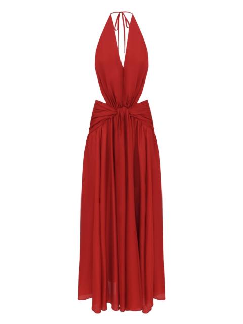 INDRA PLUNGE HALTER MAXI DRESS