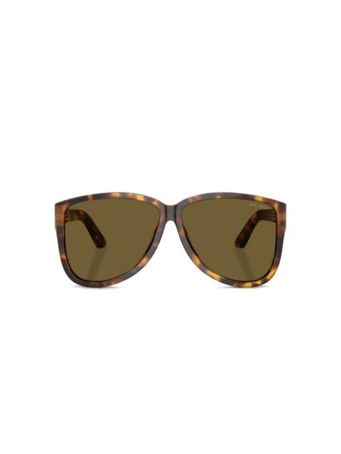 tortoiseshell logo-plaque sunglasses