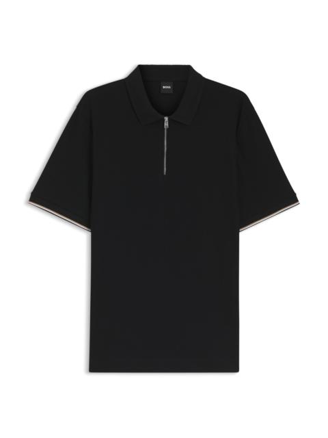 COTTON-PIQUÉ POLO SHIRT WITH ZIP NECK