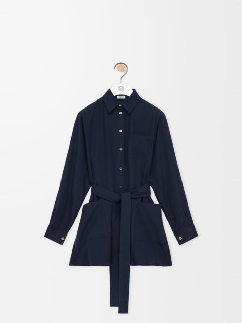 Belted blouse in silk