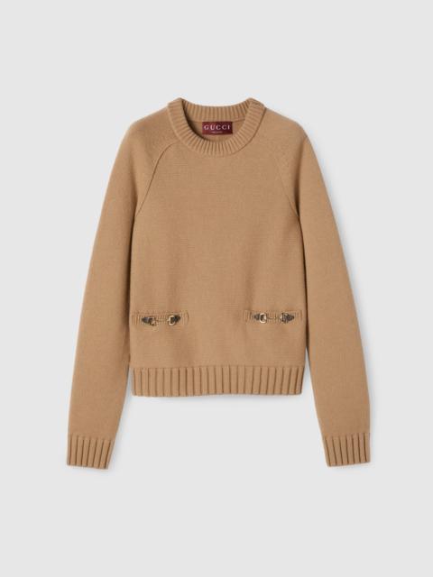 Wool cashmere top with Horsebit