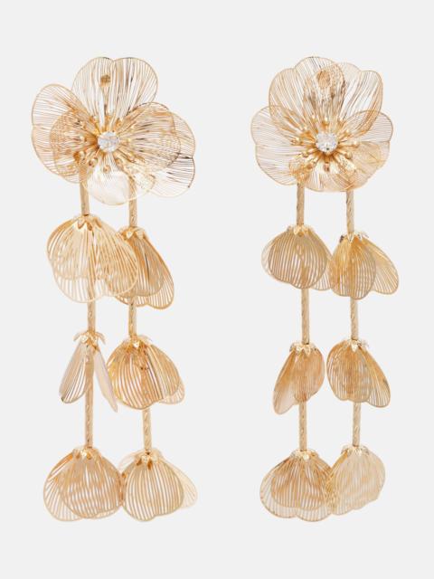 Embellished floral drop earrings