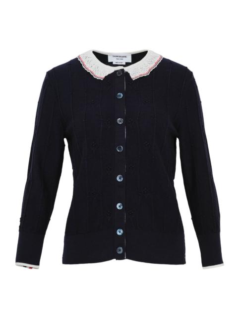 Bobble Stitch 3/4 Sleeve Knit Cardigan