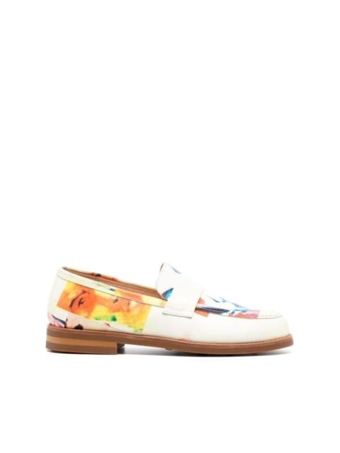 collage faces printed loafer