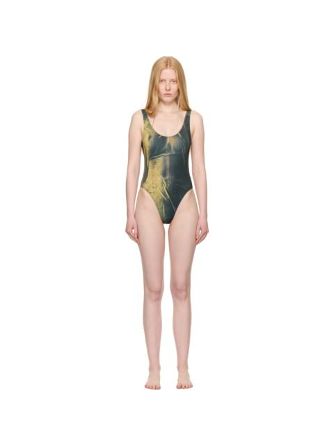 SSENSE Exclusive Green Water Body Printed Swimsuit