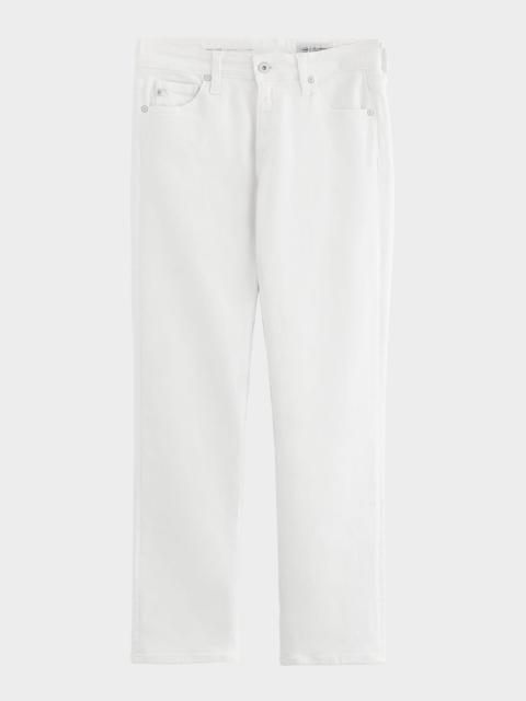 Mari Mid-Rise Slim Straight Crop Jeans