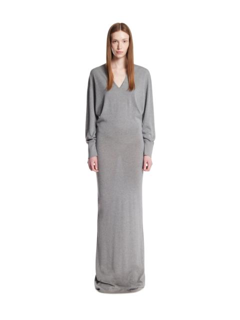 Gray Wool and Cashmere Long Dress