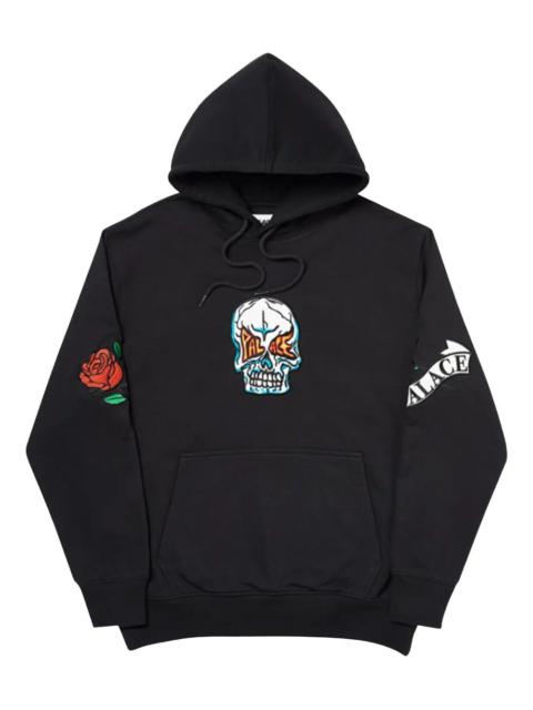 rose-embroidered hoodie