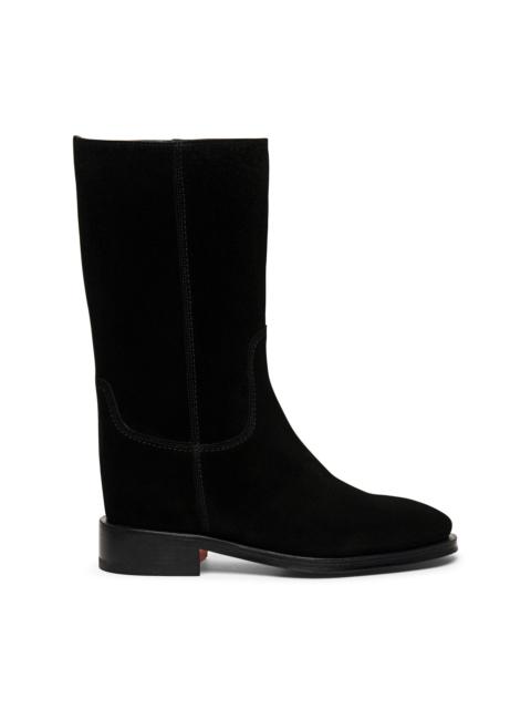 Women's black suede ankle boot