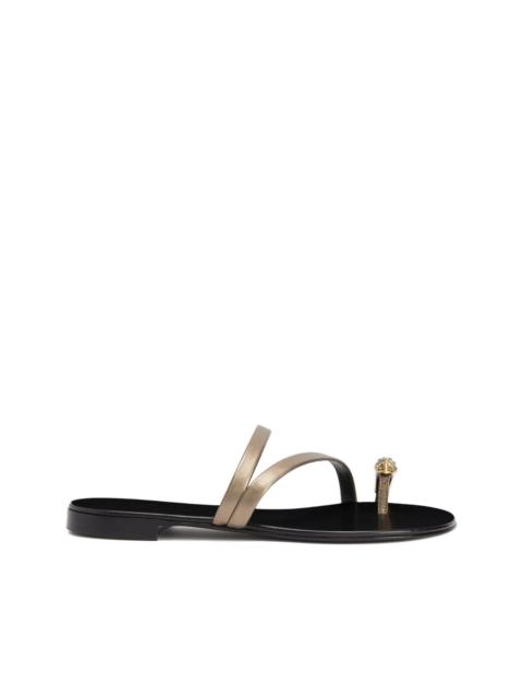 Febe Snake metallic-leather sandals