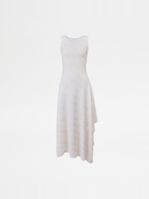 ASYMMETRICAL DRESS IN VISCOSE - WHITE