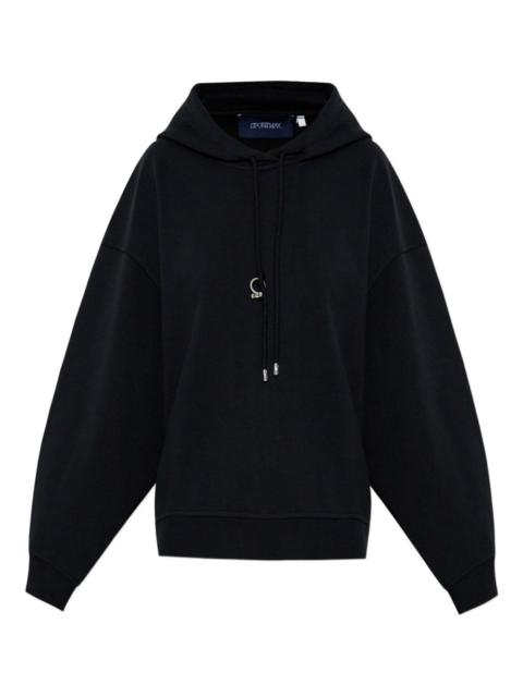 ring-detail drawstring hoodie