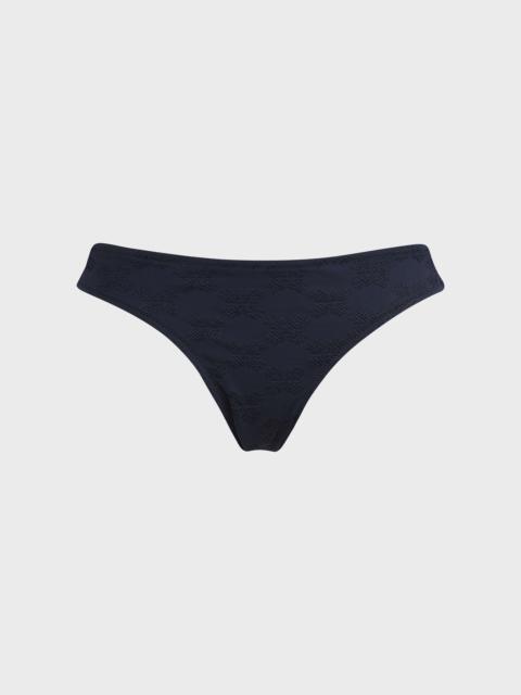 Women Midi Brief Bikini Bottom Turtle Monogram