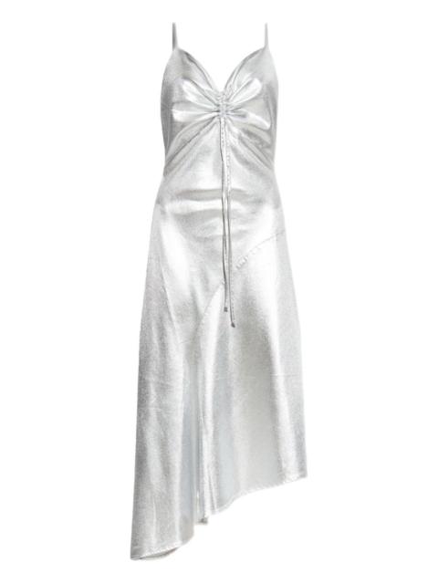 Alexia metallic ruched slip dress