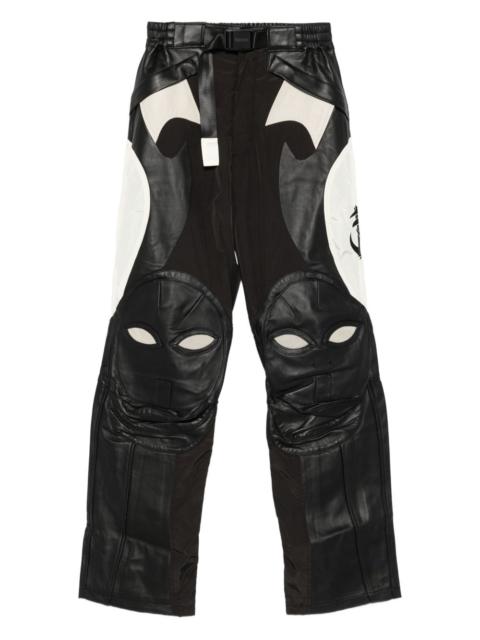 Rider leather panelled trousers