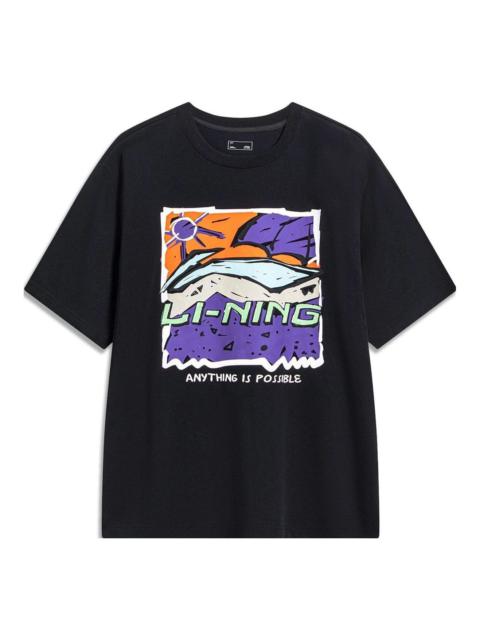 Li-Ning Anything Is Possible Cartoon Graphic T-shirt 'Black' AHST543-2