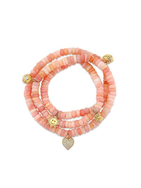 Sun And Sea Pink Opal Wrap Bracelet