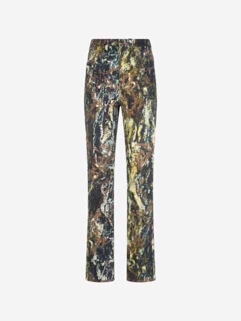 Skinny trousers with Marble print