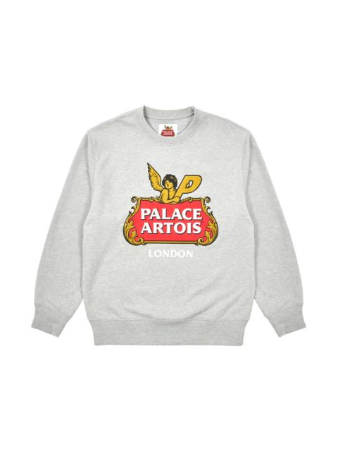 Palace x Stella Artois Cartouche Crew Grey Marl