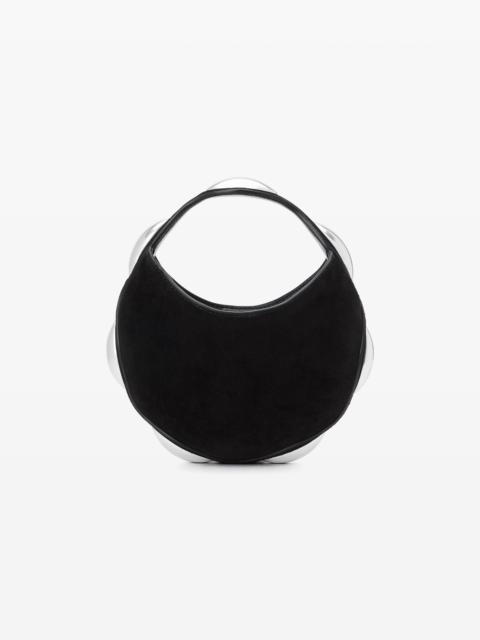 dome circular top-handle bag in calf leather