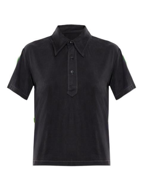 button short-sleeve polo top