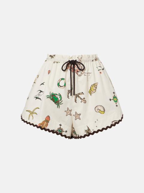 Printed cotton shorts