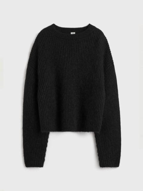 Mohair blend rib knit black