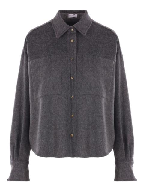 horn-button wool shirt