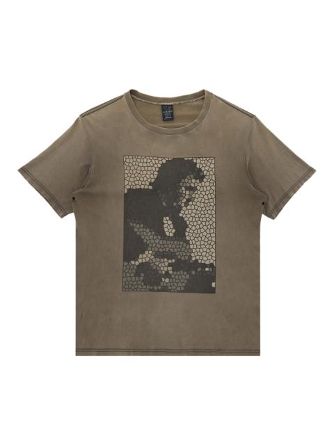 Vintage Number (N)ine Johnny Cash Mosaic Tile Print Tee 'Faded Olive'