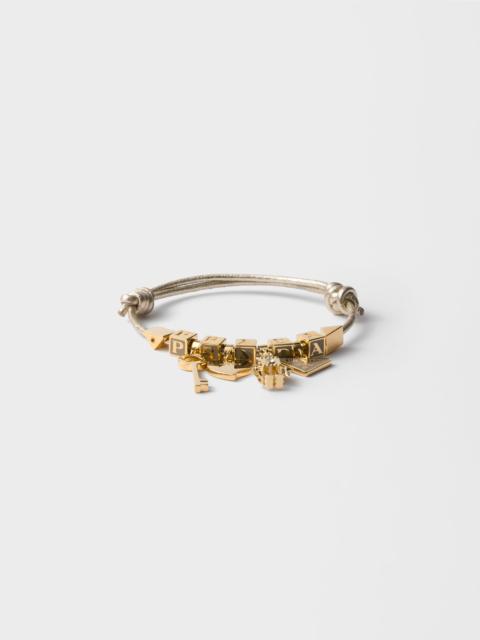 Nappa leather and metal bracelet