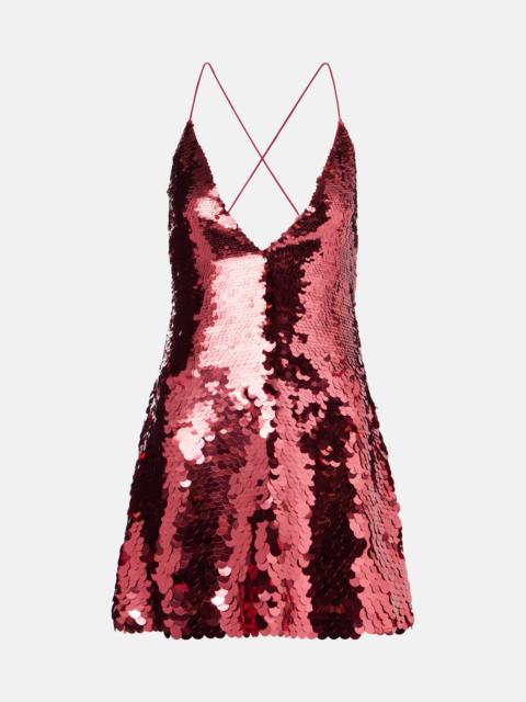 Sequined halterneck minidress