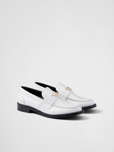 Brushed leather loafers