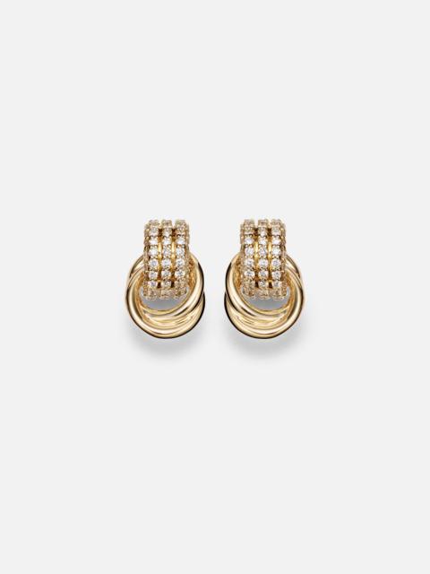 Forme Knot 14kt gold earrings with diamonds