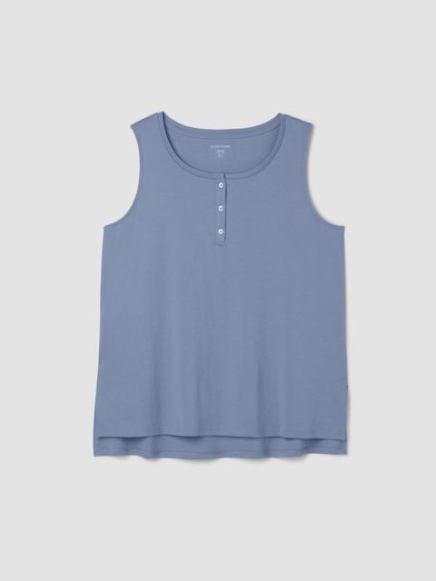 Organic Cotton Interlock Henley Sleep Tank