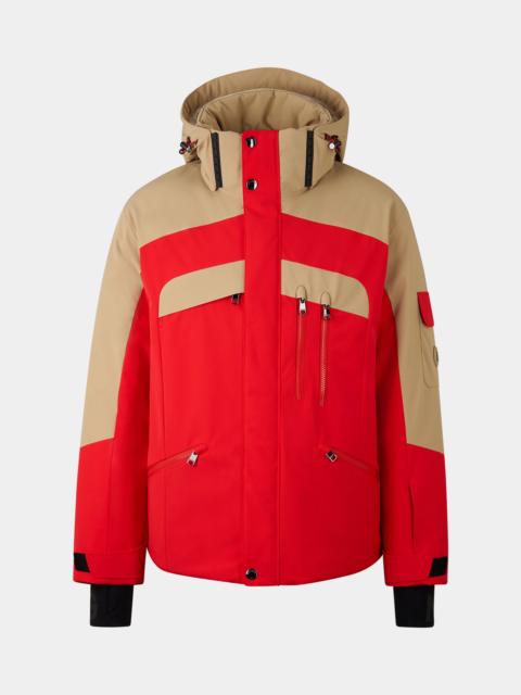 Danjo down ski jacket in Red/beige