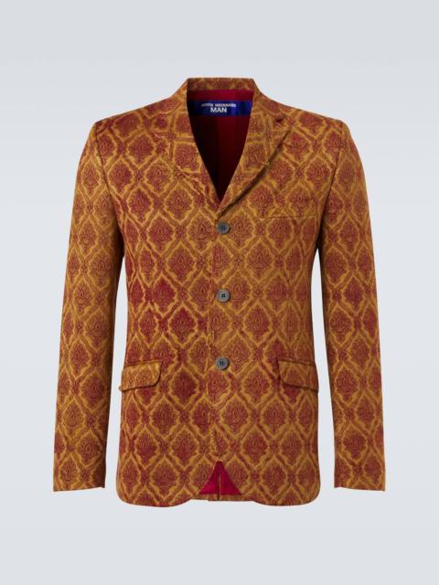 Floral single-breasted jacquard blazer
