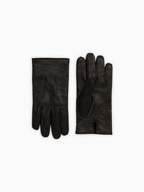 Lambskin nappa leather gloves with baguette detail