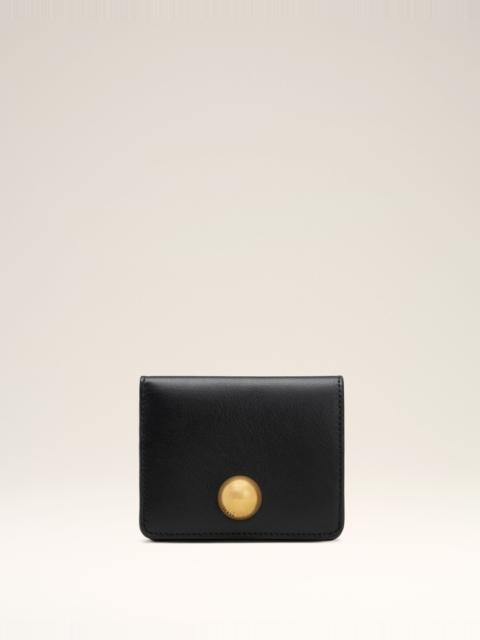 BLACK SMOOTH LEATHER CARROUSEL FOLDED WALLET