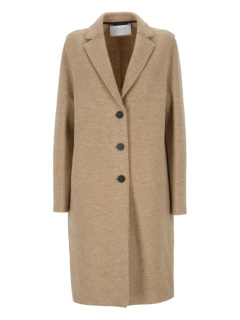 button-fastening wool coat