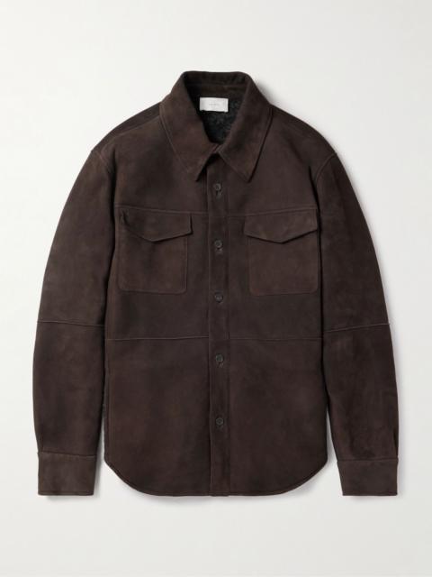 Bento Panelled Shearling Shirt Jacket Brown