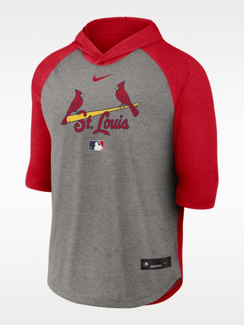 St. Louis Cardinals Authentic Collection Flux Men's Nike Dri-FIT MLB 3/4-Sleeve Hooded T-Shirt