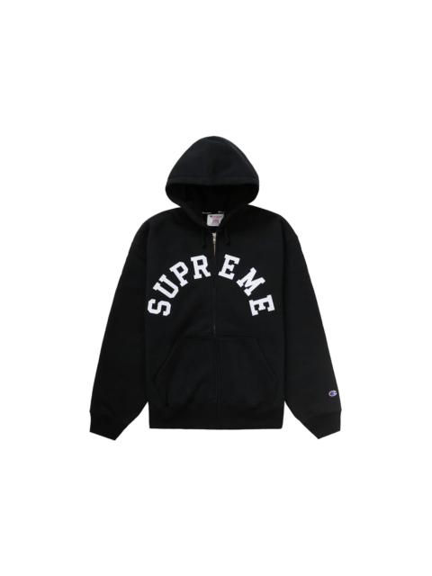 Supreme Champion Zip Up Hooded Sweatshirt Black