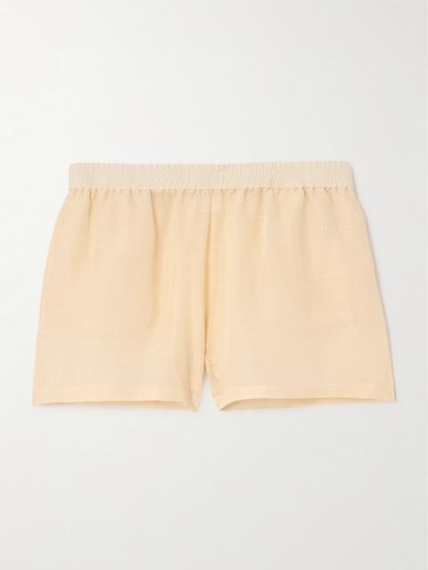 Silk And Linen-blend Shorts
