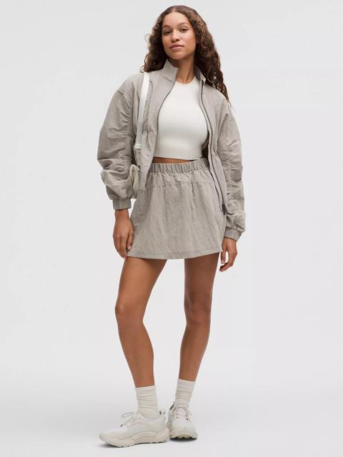 Crinkle Nylon High-Rise Mini Skirt