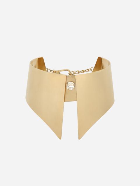 Rigid metal shirt collar necklace