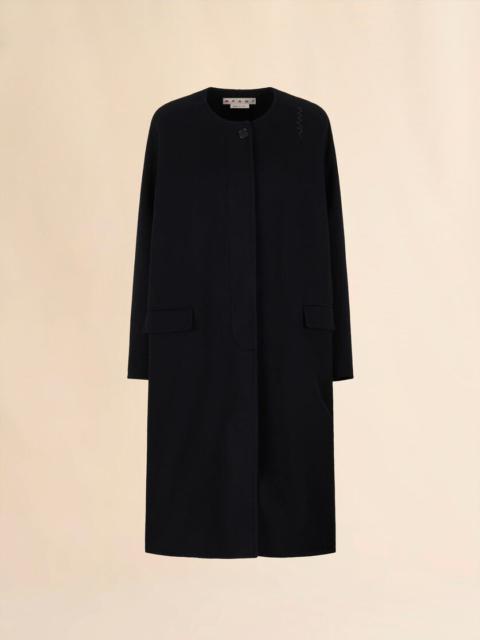 BLACK FELT COAT WITH MARNI SYMBOL